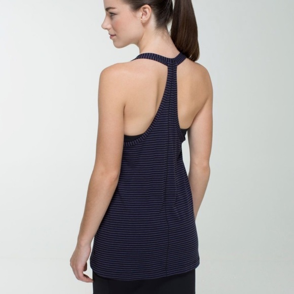 lululemon Mountain Tank Stripe Cadet Purple Black - Picture 2 of 14